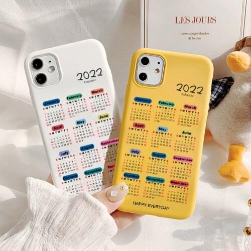 2021 calendar Phone Case for IPhone 12 11 Pro Max mini for IPhone 6S 7 8 Plus SE 2 X XR XS MAX TPU Soft Matte Back cover