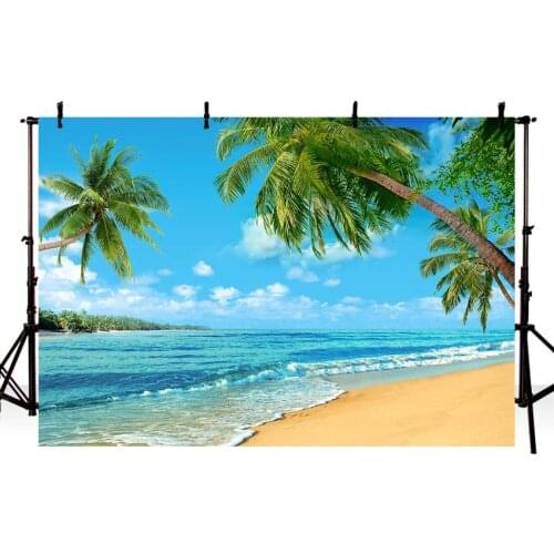 MEHOFOTO Sea Beach Photography Backdrops Hawaii Luau Backdrop for Photography Holiday Background for Photo Studio Photocall Boda