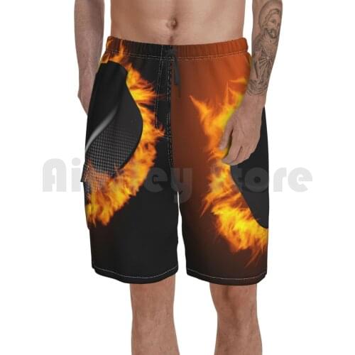 Burning Hockey Puck Beach Shorts Men Beach Pants Swimwear Hockey Hockey Player Hockey Hockey Hall Ice Hockey Field