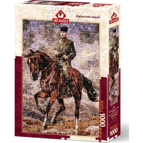 Art Puzzle Ataturk Sakarya Is With His Horse Collage 1000 Piece Jigsaw Puzzle