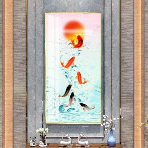 Chinese Style Flower Lotus carp Goldfish Elegance Posters and Prints Canvas Painting Wall Pictures For Living Room Teahouse