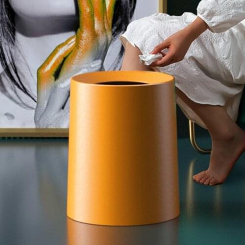 European Minimalist Style Trash Can Household Bedroom Bathroom Kitchen Trash Storage Bin Cleaning Tool Bathroom Accessories