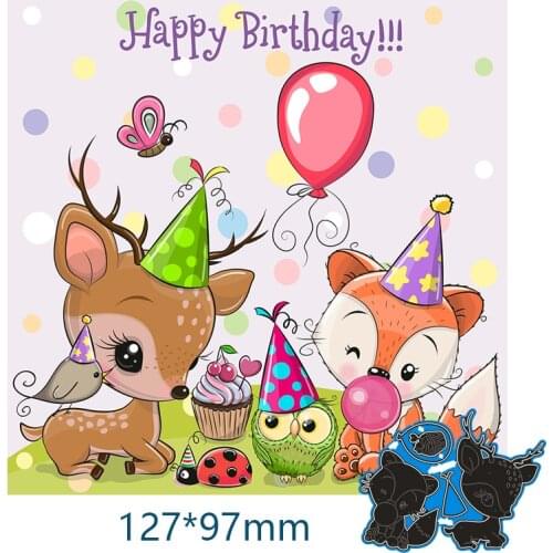 127*97mm deer and fox new Metal Cutting Dies for decor card DIY Scrapbooking stencil Paper Album template Dies