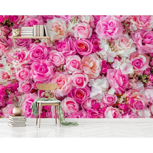 Custom Wallpaper photo Nordic Modern Pink Rose TV Background Wall Painting Home Decor Living Room Bedroom Murals 3D Wallpaper