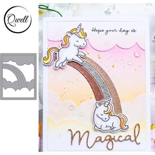 QWELL Rainbow Metal Cutting Dies for Scrapbooking and Card Making Paper Embossing Craft New 2019 die cuts
