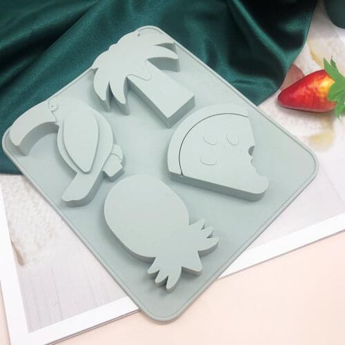 Watermelon pineapple coconut tree silicone mold chocolate flip sugar cake decoration tool mousse pudding jelly soap mold