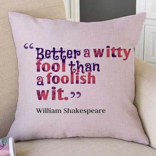 Nordic Letters Print Shakespeare Quotes Proverb Literature Art Home Decorative Sofa Throw Pillow Case Cotton Linen Cushion Cover