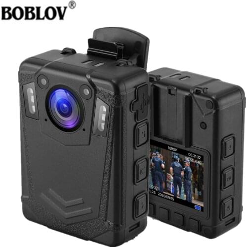BOBLOV DMT204 Body Camera IP65 Waterproof Body Camera Bulit-in 64GB Memory 8Hours Recording Wearable Body Mounted Camera Car Cam