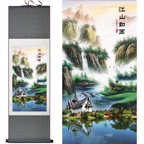 Top quality Traditional people painting Chinese scroll painting landscape art painting home decoration paintingPrinted painting