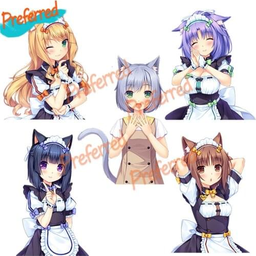 High Quality NEKOPARA_CHRONICLE Cute Cats Ear Girls Waterproof Decal on Wall Fridge Toilet Car Bike Laptop Gift Decoration