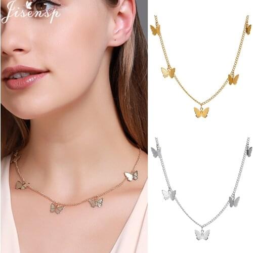 Gold Chain Butterfly Pendant Chokers Necklace Women Statement Jewelry Collares Bohemian Clavicle Chain Necklaces Girls Gift