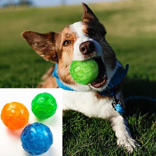 1Pc Dog Toy Cleaning Teeth Chewing Molar Interactive Training Play Sound Ball Outdoor Rubber Pet Accessories Supplies Tool