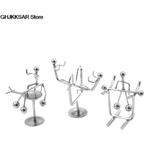 1PC Pendulum Cradle New Balance Men Iron Man Ball Crafts Tumbler Desk Toy Metal Decor Home Decoration Accessories