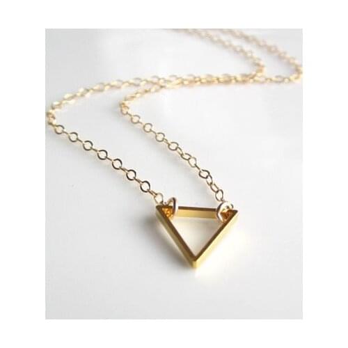 10PCS Tiny Open Triangle Necklaces Outline Polygon Chevron Necklace Simple Geometric Cone V Shaped Chain Necklaces for Women