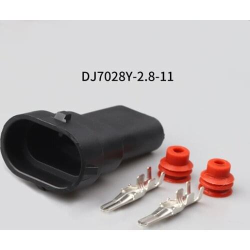12124819 500SETS DJ7028Y-2.8-11 2.8mm 2Pin AMP Car Electrical Wire Connectors H8 H9 880 H11 fog lamp xenon lamp plug