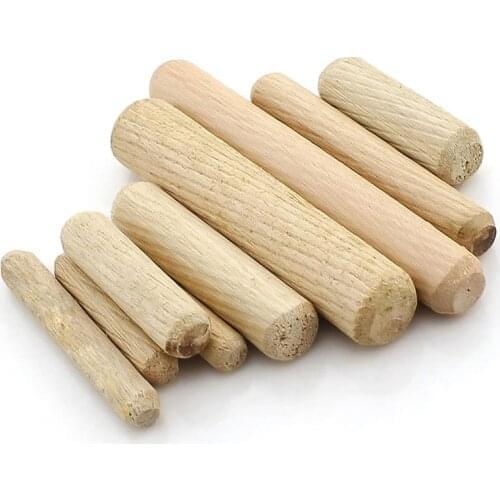 40PCS-M6*20/25/30/40 Round Cork, Wooden Sticks, Twill Wood Nails, Furniture Connector with Three in One