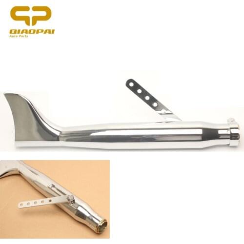 560MM Vintage Motorcycle Exhaust Muffler Pipe Fish Tail Chrome Right Exhaust Pipe For Cafe Racer Harley-Davidson CBR125 CBR250