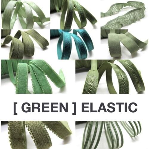 6 Yards GREEN Color Decorative Pattern Lingerie Elastic|Headband Elastic|Skinny Elastic|Narrow Stretch Lace|Bra Strap