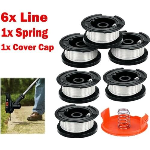 7Pcs Mower Brush Bump Spool Cutter Line Weed Eater Nylon Line String Trimmer+2 Caps Garden Tool Grass Mower Replace