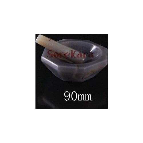 90mm Agate Mortar and Pestle Mixing Grinding Bowl Set Lab Kit Tools Agate Stone Mortar
