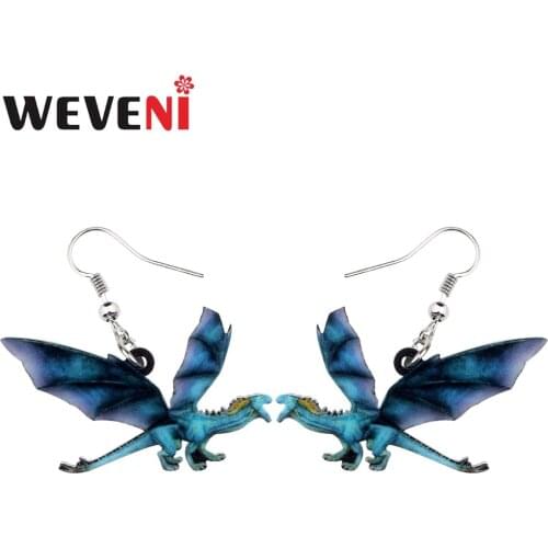 WEVENI Acrylic Halloween Flying Dragon Earrings Drop Dangle Punk Animal Jewelry For Women Girls Bijoux Party Decorations Gift