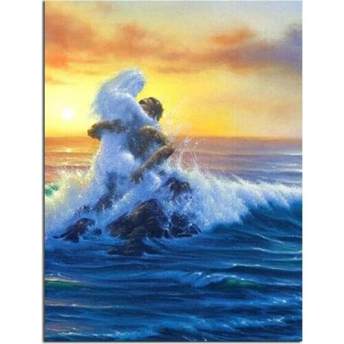 5D Diy Diamond Painting Sea love kiss,3d,Stitch Cross,full Diamond Embroidery mazayka 5d Diamond Mosaic Stickers Home Decor