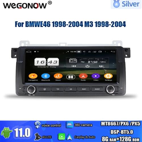 Wireless Carplay DSP IPS PX6 Android 10.0 4GB +64GB Car DVD Player RDS Radio GPS map Bluetooth 5.0 For BMW E46 M3 1998-2003 2004