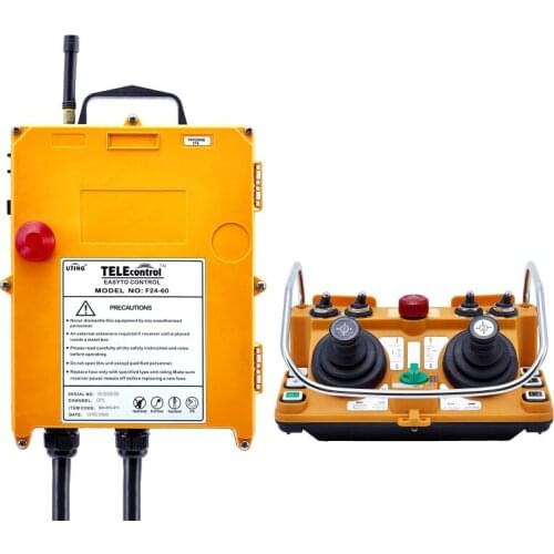 Double joysticks radio wireless F24-60 Industry remote control 1 transmitter+1 receiver 18-440V for crane and hoist
