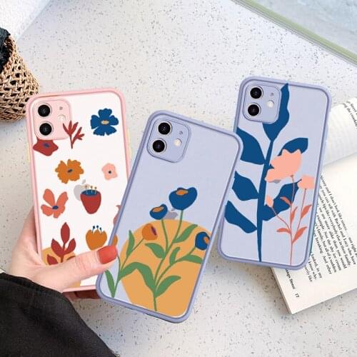 Flower Case for 7 8 Plus Case 11 Case for IPhone 11 Pro Max X XS Max XR SE 2020 INS Transparent Soft TPU Bumper Back Cover Coque
