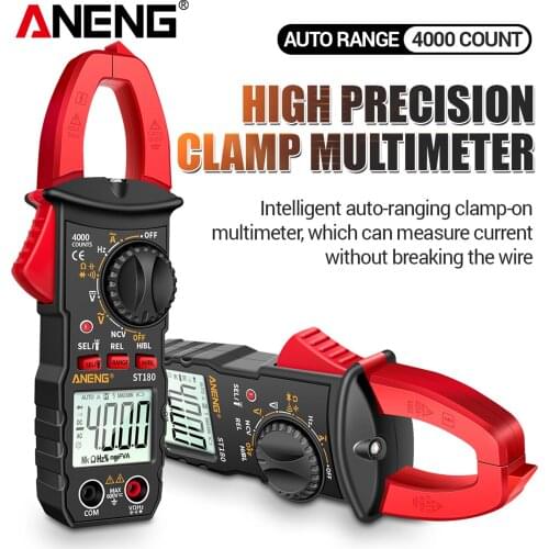 ST180 4000 Counts Digital Clamp Meter Multimeter Clamp Voltmeter Ammeter AC DC Voltage AC Current Meter NCV Tester Meter Tester