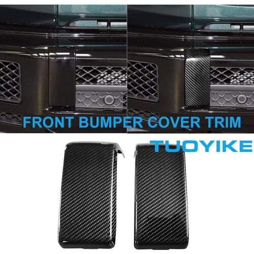 Car Styling Real Carbon Fiber Front Bumper Decorative Cover Trim Sticker Plate For Mercedes BENZ W464 G63 G500 G550 2019-2020