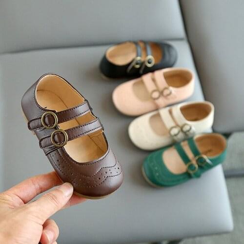 Baby Shoes 2021 New Fashion Children Girls Spring Autumn Hollow Out Pu Princess Breathable Rubber Flat Shoes Kids Toddle Shoe