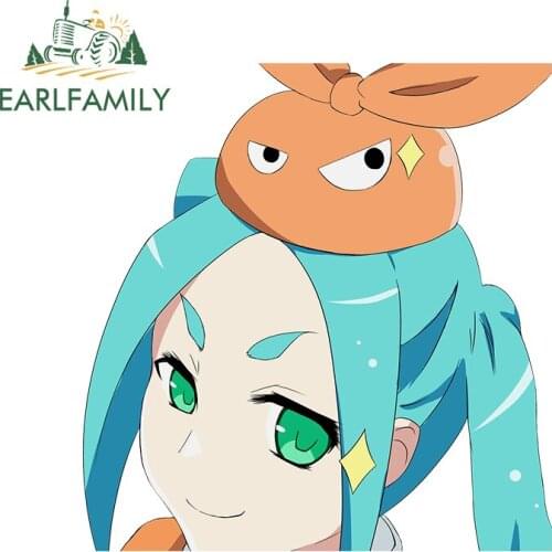 EARLFAMILY 13cm x 12.6cm for Tsukimonogatari Yotsugi Vinyl Car Stickers Personality DIY Waterproof Scratch-proof Window Decal