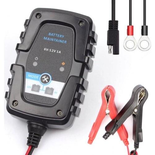 FOXSUR 6v12v 1A intelligent lead acid battery charger motorcycle car battery AGM charger SAE connection line