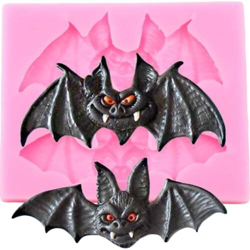 Halloween Bats Silicone Molds Cupcake Topper DIY Baking Fondant Cake Decorating Tools Clay Candy Chocolate Gumpaste Moulds