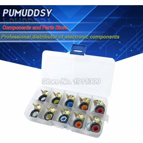 10PCS WH148 kit potentiometer B1K B2K B5K B10K B20K B50K B100K B250K ohm 3PIN 15MM Knob AG2 15x17mm Yellow Orange Blue White Red