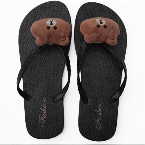 CuddlyIIPanda Cute Bear Women Flip Flops Kawaii Duck Ladies Slippers Lovely Carrot Design Female Slides Summer Cool Beach Shoes