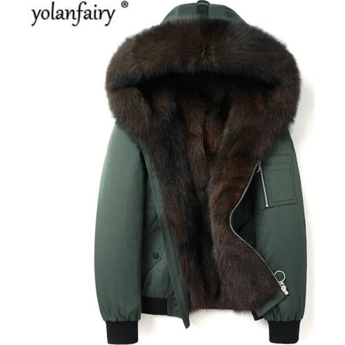2020 New Parka Real Fur Coat Men Winter Jacket Natural Fox Fur Liner Thick Warm Luxury Fur Coats Parkas De Hombre 4996 KJ3580