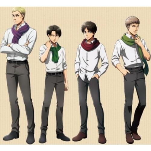 NEW Anime Rivaille Ackerman Erwin Smith Eren Jaeger Scarf Series Attack on Titan Acrylic Stand Display Model Desktop Decor Toy