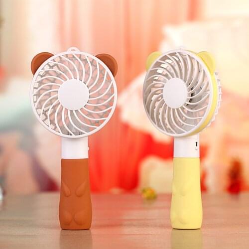 New Cute Bear Hand Fan 1200mAh Rechargeable USB Mini Fan Summer Cooling Fan For Outdoor
