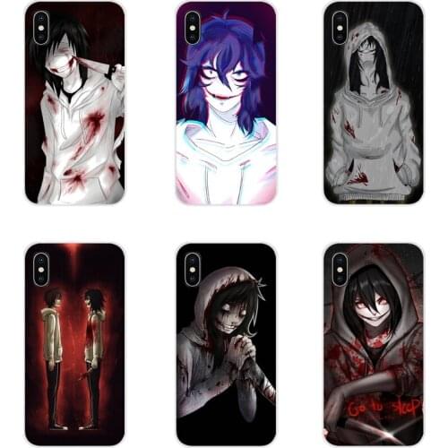 Jeff The Killer go to sleep anime For Samsung A10 A30 A40 A50 A60 A70 M30 Galaxy Note 2 3 4 5 8 9 10 PLUS Transparent TPU Covers