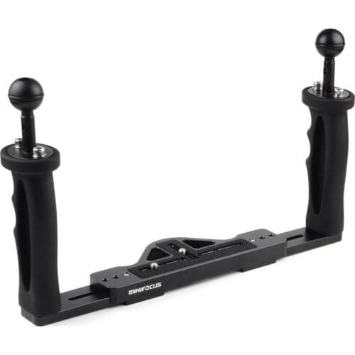 Dual Handle Aluminum alloy Handheld Stabilizer Diving Tray for Sports Action Cameras and DSLR Cameras Underwater Photography