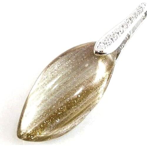 Minosilver rhodium plated silver pendant with champagne quartz and zirconia the perfect gift for a woman for her birthday