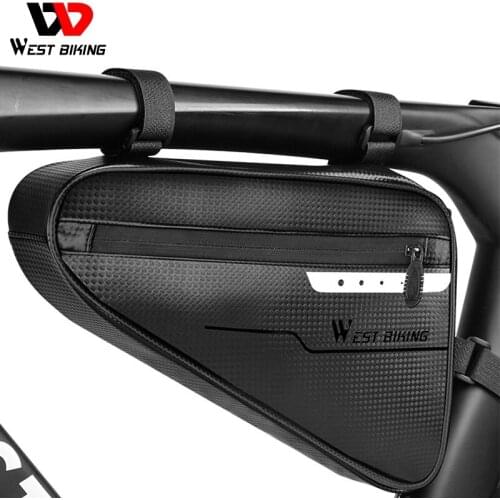 WEST BIKING 3L Cycling Bag Waterproof MTB Road Bike Front Tube Frame Bags Triangle Pannier Repair Tool Package Bicycle Tube Bag