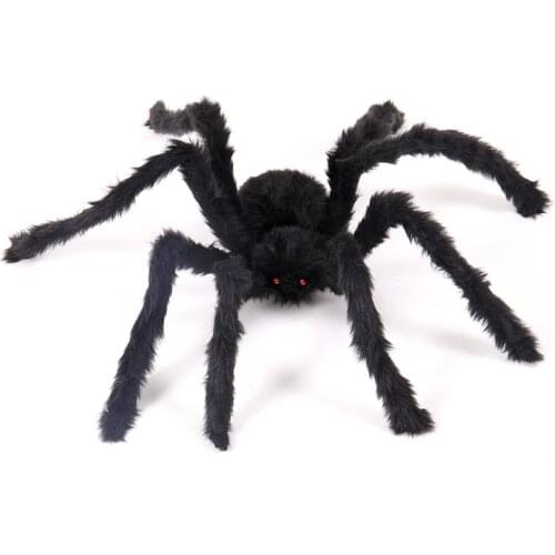Super Big Plush Spider Made of Wire and Plush Black and Multicolour Style for Party or Halloween Decorations 1Pcs 30cm,50cm,75cm