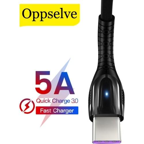 LED USB Type C Cable For Samsung Xiaomi Redmi Note 7 Huawei 5A Fast Charging Cord USB-C Charger Mobile Phone USBC Type-C Cable