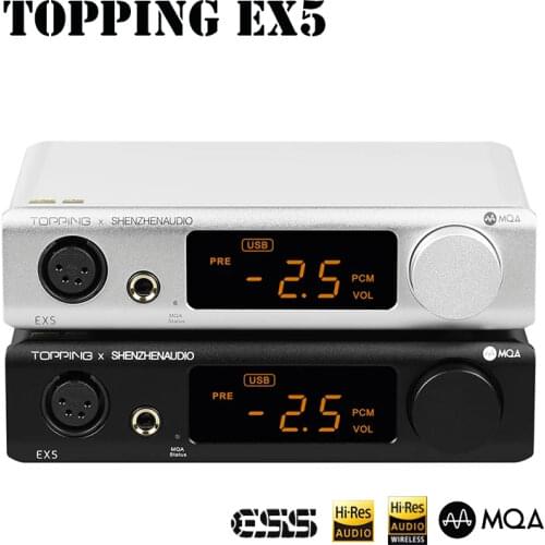 TOPPING EX5 MQA DAC Headphone Amplifier ES9038Q2M*2 Bluetooth 5.0 Decoder with Remote Control