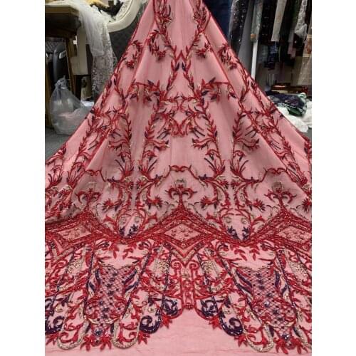 Latest African J-3186817 Lace Fabric French Mesh Nigerian Tulle Net Material For Sewing Dress