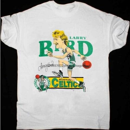 Larry Bird Vintage 1980s Boston White Mens T-Shirt Reprint All Size S-5XL G91