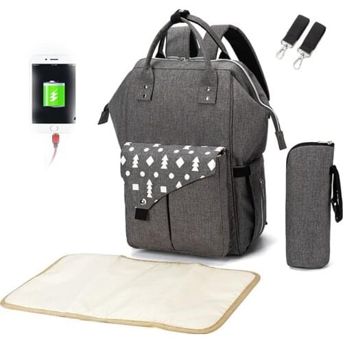 Lekebaby Diaper Bag Backpack Large Capacity Diaper Backpack with Changing Pad for Mom Baby Arrow Print Maternity Nappy Bags